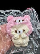 Pink Hoodie bear Taba Squishy Toy