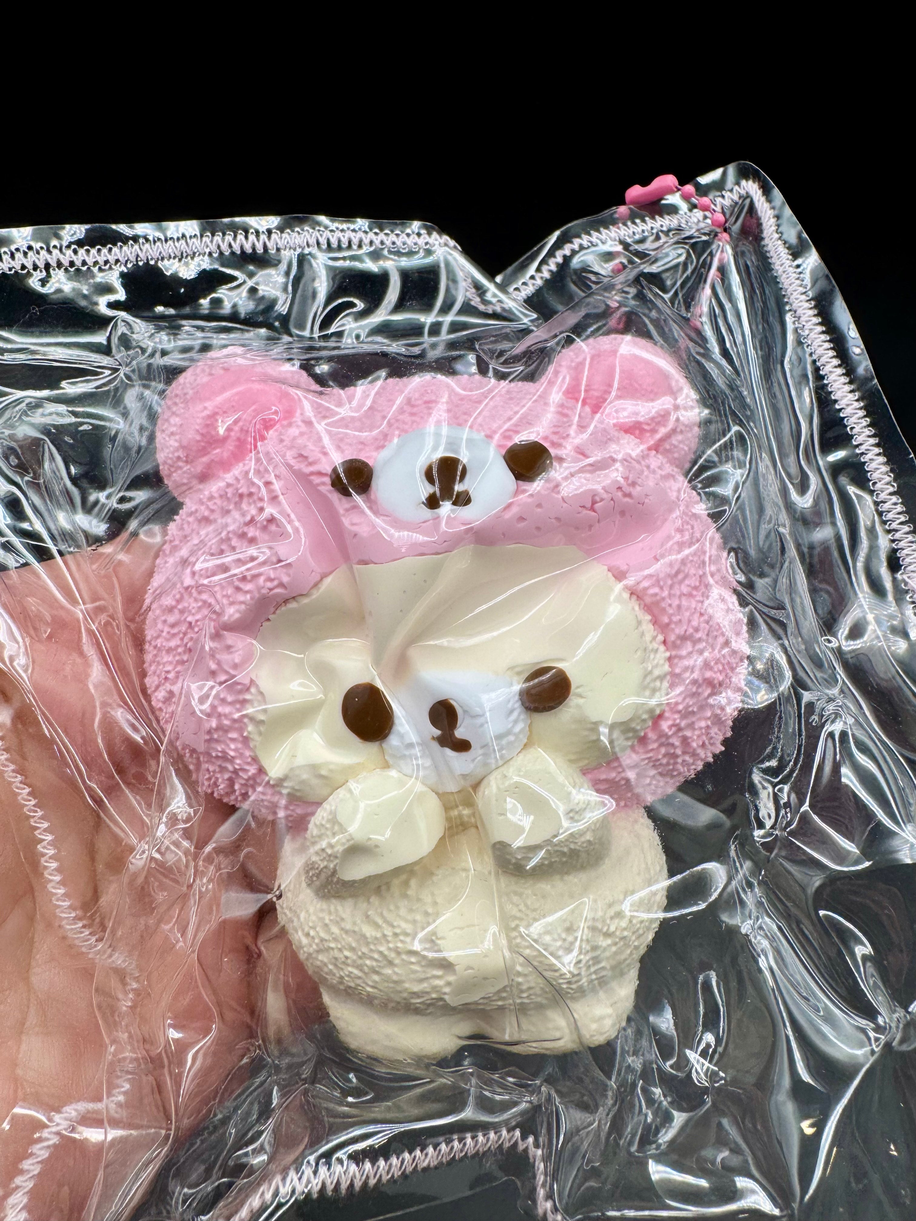Pink Hoodie bear Taba Squishy Toy