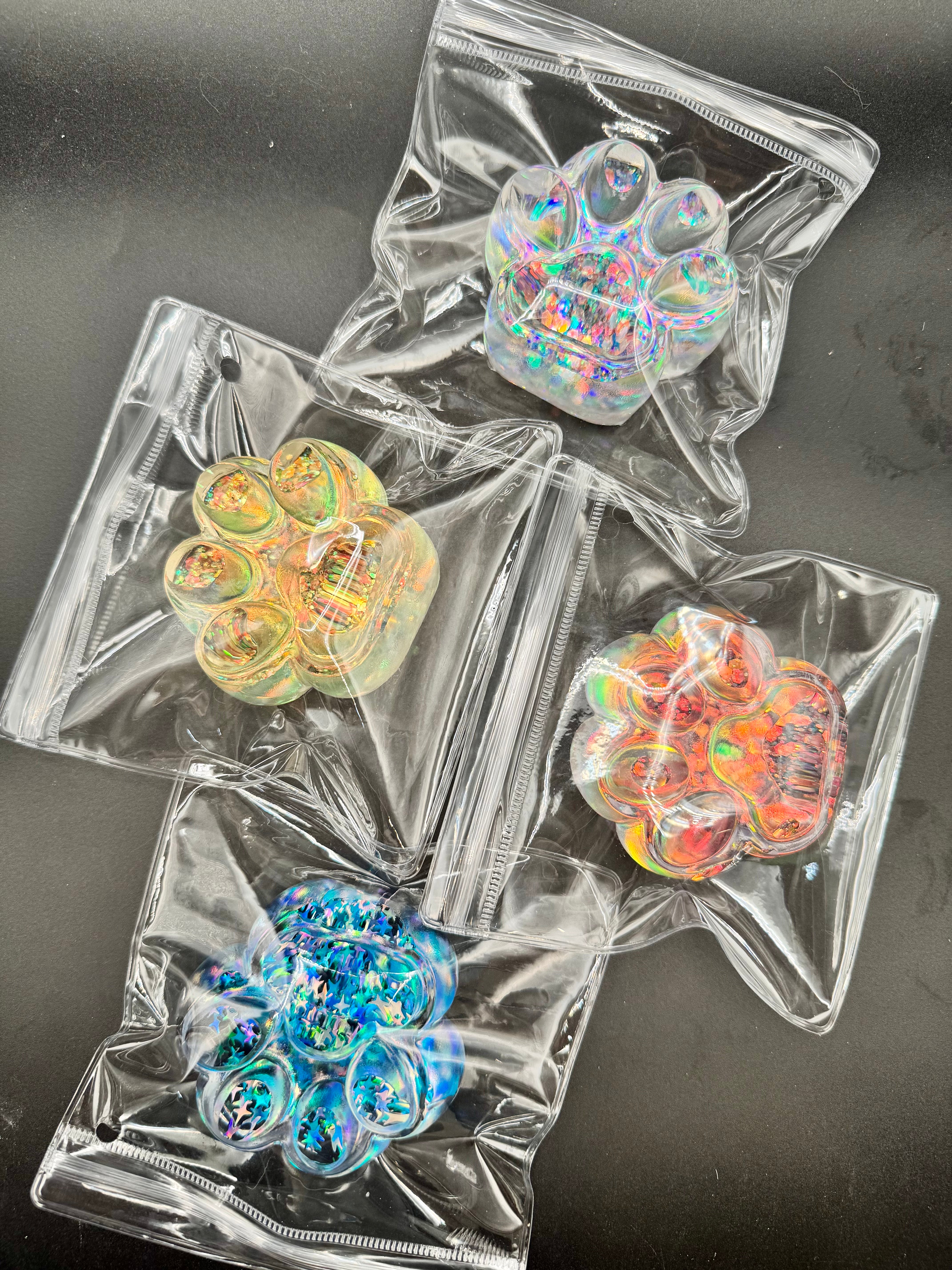 【Kaleidoscope】small clear cat paw taba squishy