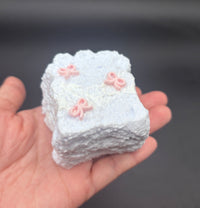 Frozen Butter Small Toast with pink ribbon taba squishy toy