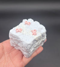 Frozen Butter Small Toast with pink ribbon taba squishy toy
