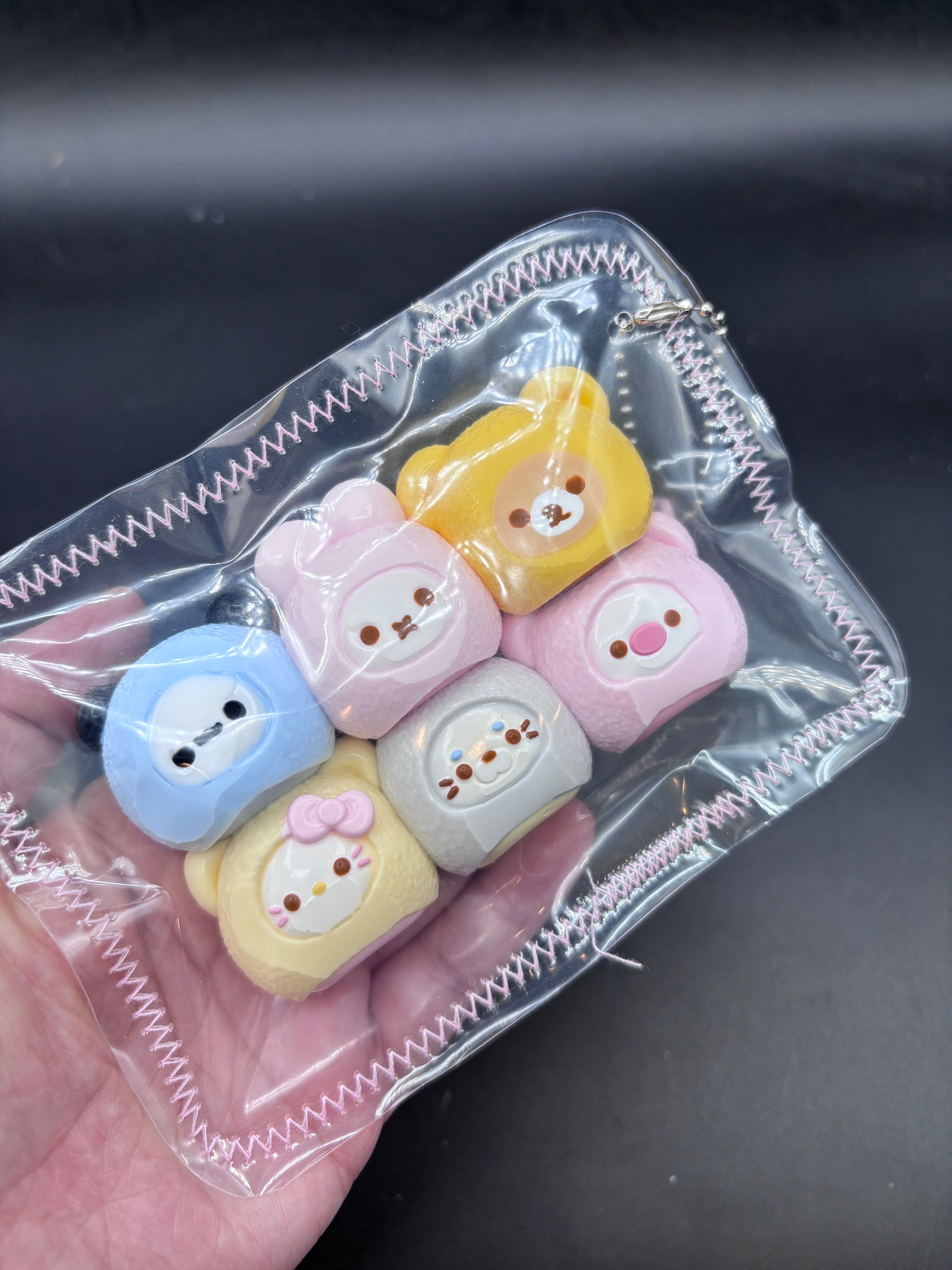 Kawaii mini Taba pack of 6 clocked mochi beanies  taba squishy