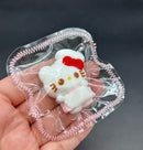 mini cute bowtie kitty keychain taba squishy toy