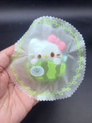 Small cute detailed kitty watermelon soft taba squishy keychain