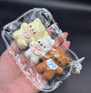 Handmade 3 cute animals water texture Taba Squishy Toy