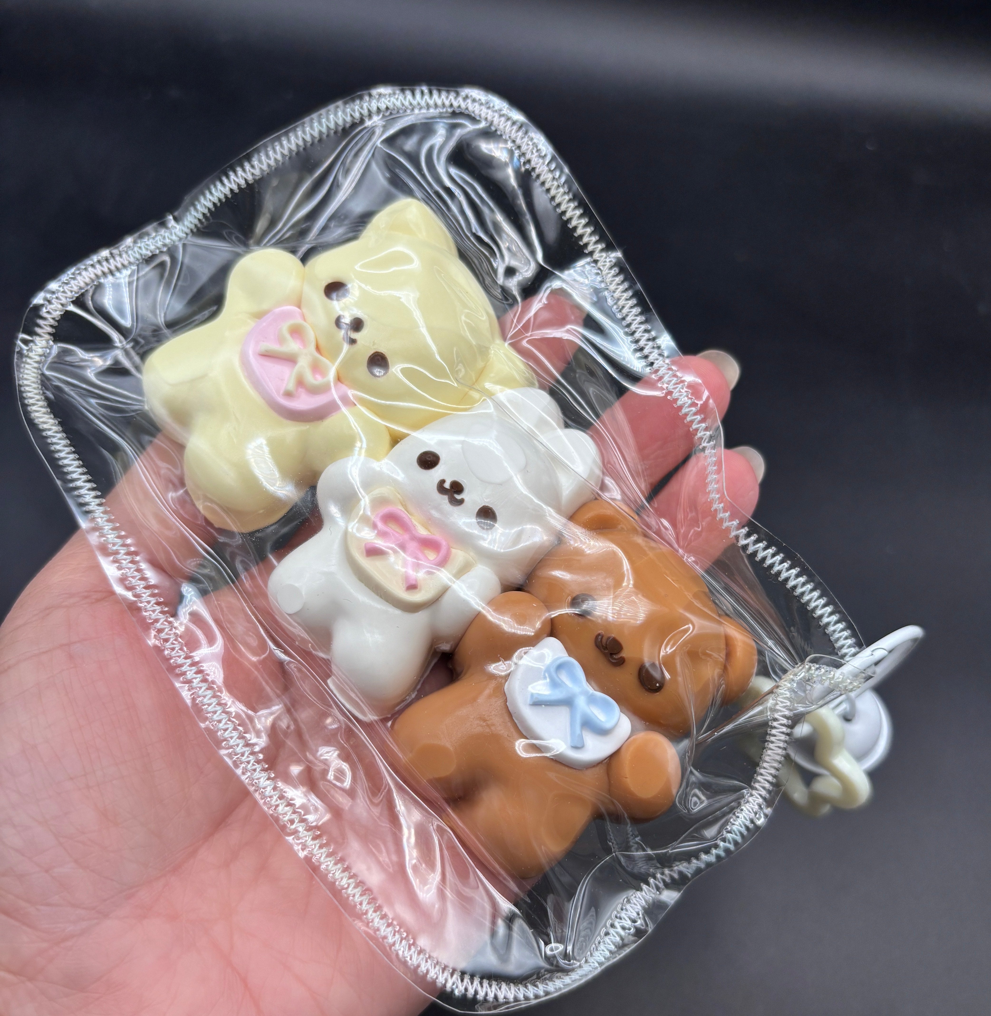 Handmade 3 cute animals water texture Taba Squishy Toy