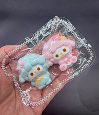 Cute mini sheep twins keychain Taba Squishy Toy