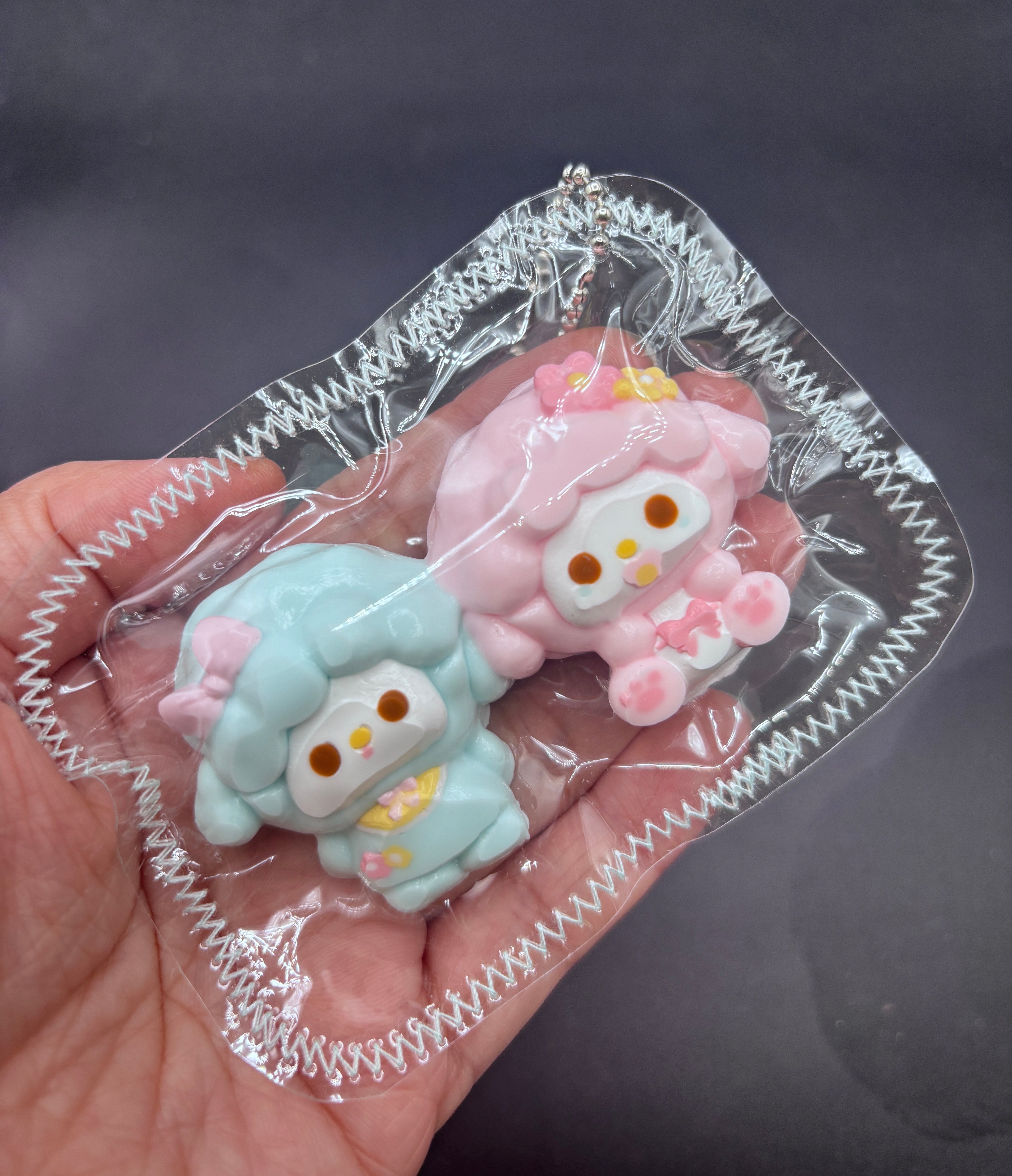 Cute mini sheep twins keychain Taba Squishy Toy