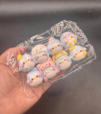 Pack of 8 mini snow penguin cute taba squishy