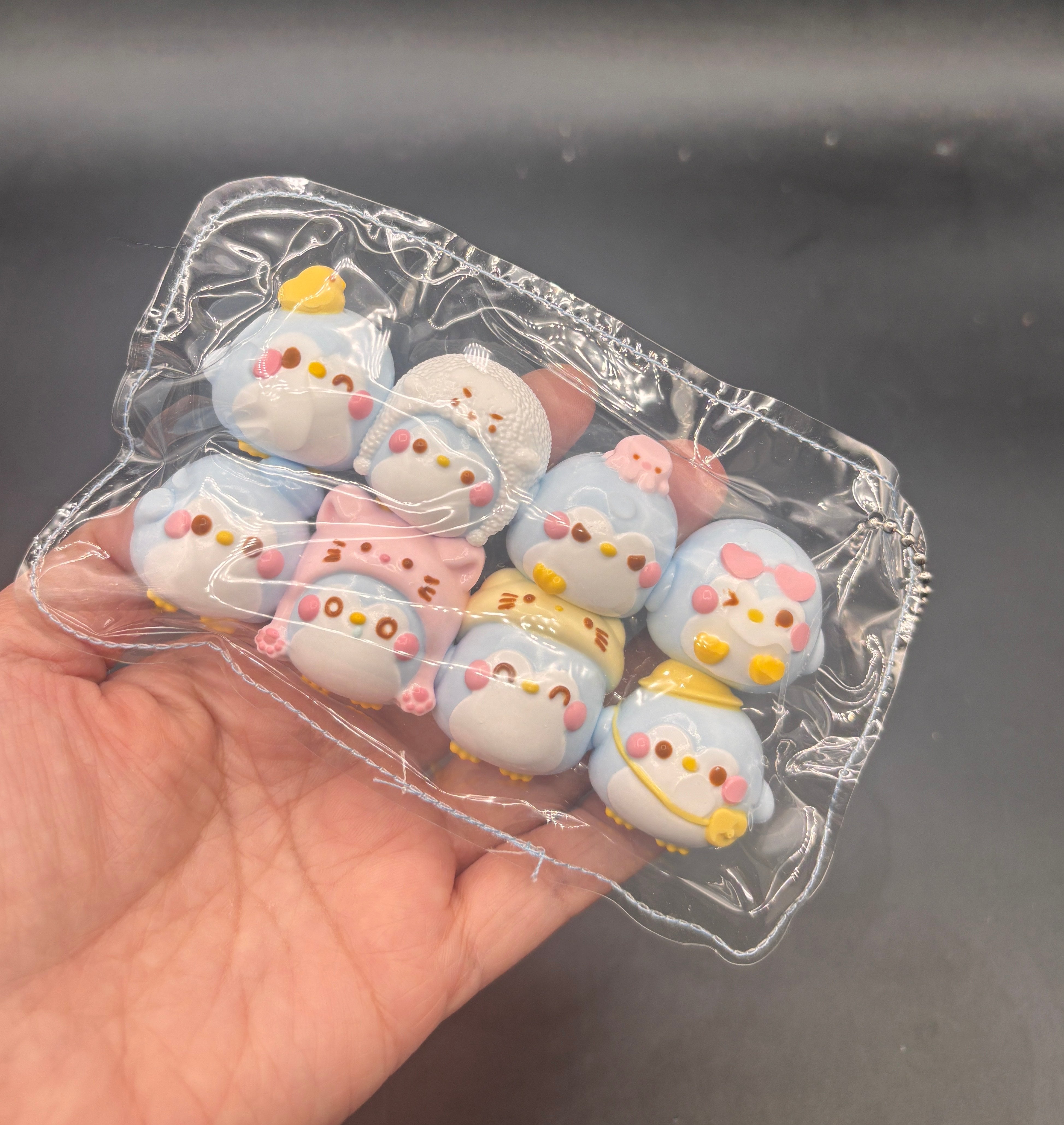 Pack of 8 mini snow penguin cute taba squishy