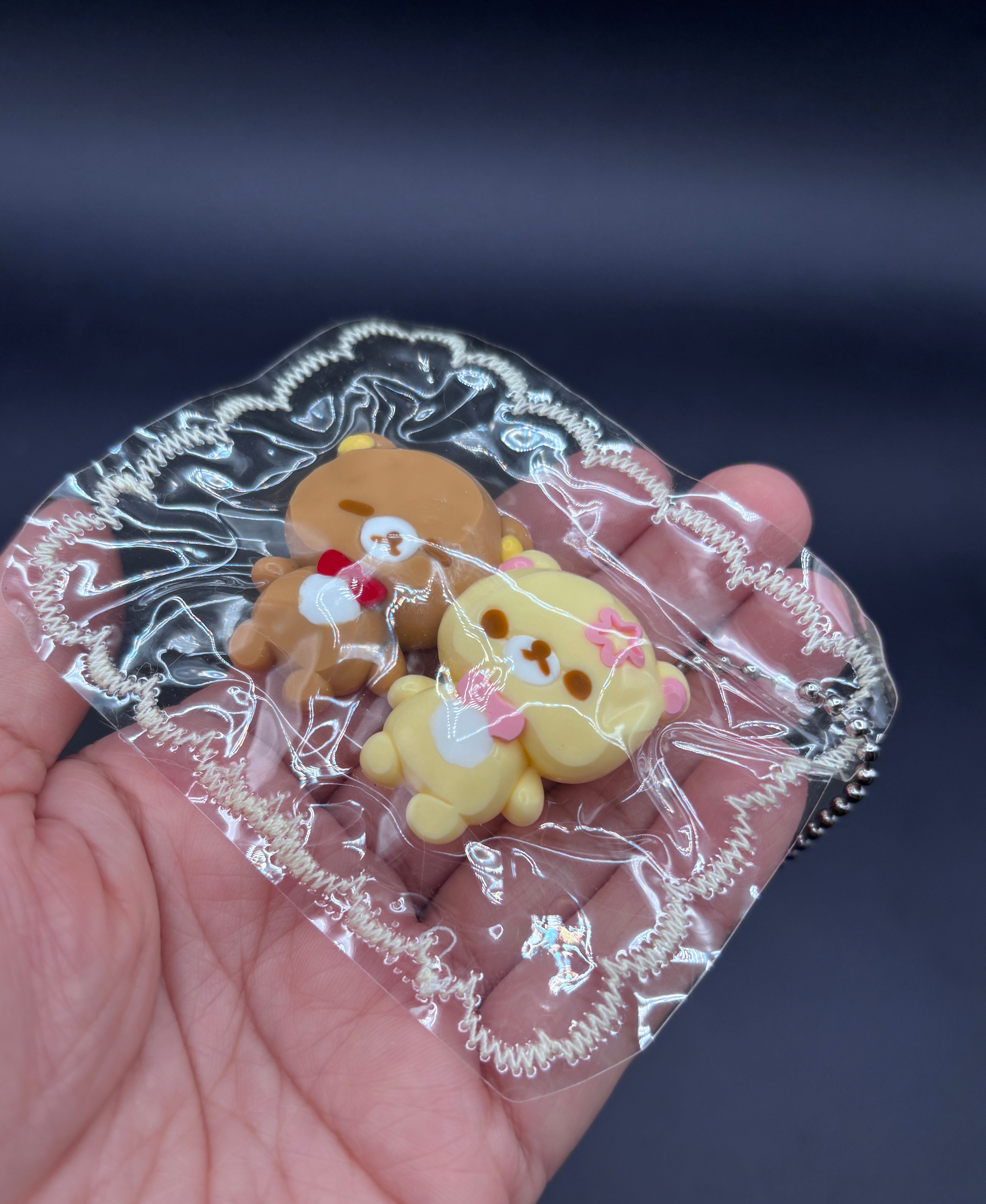 Cute pack of 2 Rilakkuma and Korilakkuma mini keychain