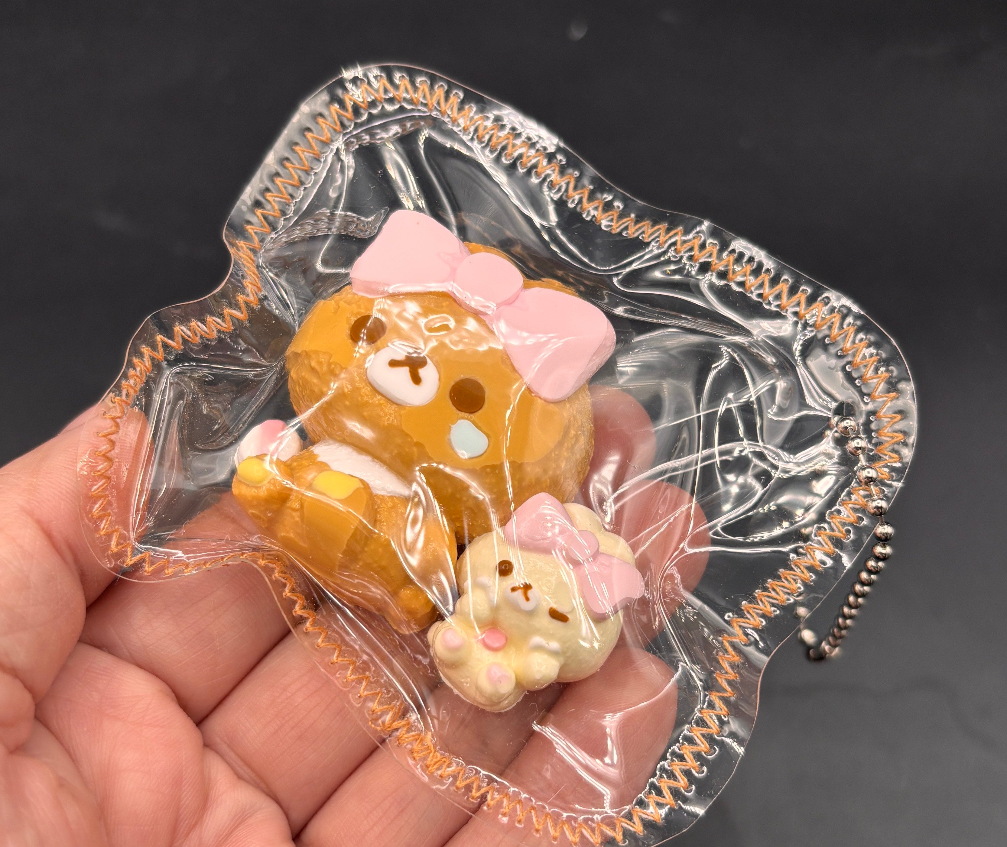 Mini Rilakkuma and tiny Korilakkuma keychain cute taba squishy