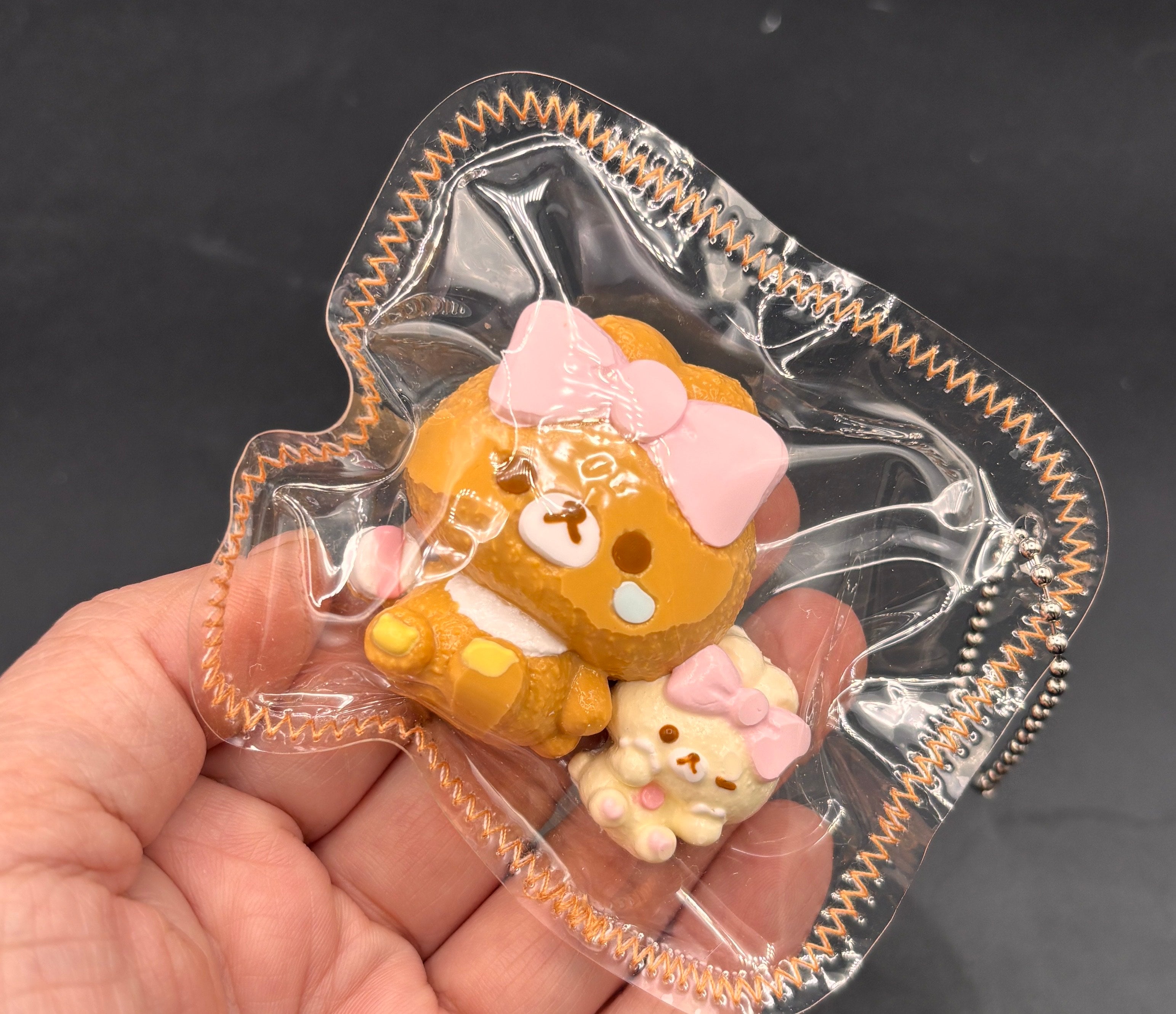 Mini Rilakkuma and tiny Korilakkuma keychain cute taba squishy