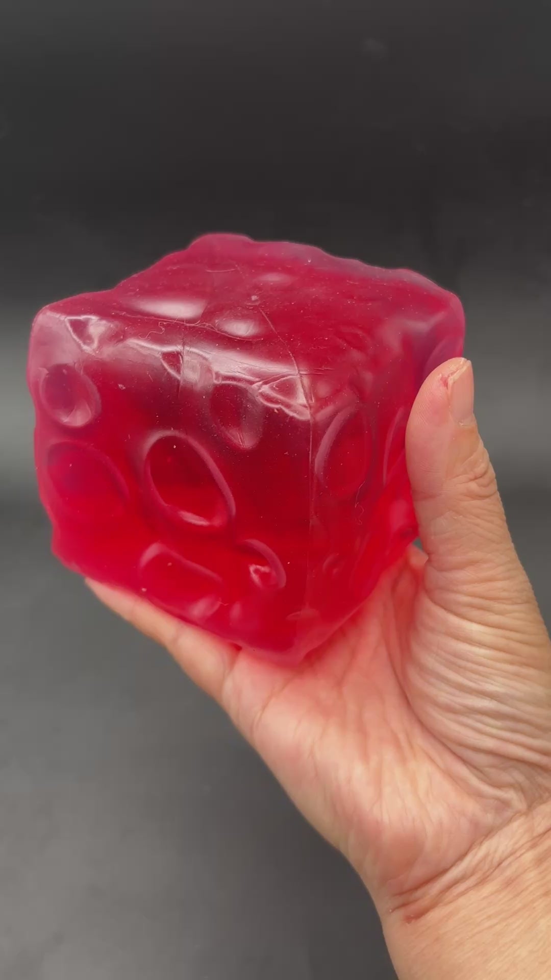 Jumbo 7cm super soft thin skinned wine red cheese stressball