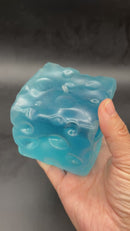 JUMBO clear blue Vaseline cheese squishy 7cm